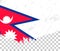 Grunge-style flag of Nepal on a transparent background