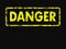 Grunge style yellow and black danger sign