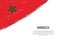 Grunge styled brush stroke background with flag of Morocco