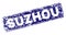 Grunge SUZHOU Framed Rounded Rectangle Stamp