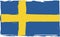 Grunge SWEDEN flag or banner