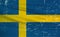 Grunge Sweden flag. Sweden flag with waving grunge texture.