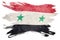 Grunge Syria flag. Syrian flag with grunge texture. Brush stroke