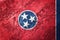 Grunge Tennessee state flag. Tennessee flag background grunge te