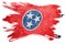 Grunge Tennessee state flag. Tennessee flag brush stroke.