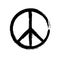 Grunge texture hippie round peace black sign