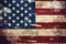 Grunge texture overlay on an american flag, depicting vintage patriotism