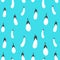 Grunge texture seamless pattern with white eggplants isolated on blue trendy background. Hand drawn doodle vegetables