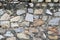 Grunge texture stone wall background. Grungy aged stonework city. Front antique decor house. General layout of stone masonry
