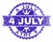 Grunge Textured 4 JULY Stamp Seal with Ribbon