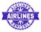 Grunge Textured AIRLINES Stamp Seal with Ribbon