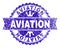 Grunge Textured AVIATION Stamp Seal with Ribbon
