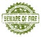 Grunge Textured BEWARE OF FIRE Stamp Seal