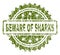 Grunge Textured BEWARE OF SHARKS Stamp Seal