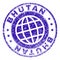 Grunge Textured BHUTAN Stamp Seal