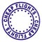 Grunge Textured CHEAP FLIGHTS Round Stamp Seal