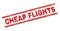 Grunge Textured CHEAP FLIGHTS Stamp Seal