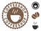 Grunge Textured Coffeeshop Stamp Seal with Coffee Cup