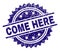 Grunge Textured COME HERE Stamp Seal