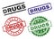 Grunge Textured DRUGS Stamp Seals