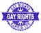 Grunge Textured GAY RIGHTS Stamp Seal with Ribbon