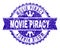 Grunge Textured MOVIE PIRACY Stamp Seal with Ribbon