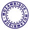 Grunge Textured MOZAMBIQUE Round Stamp Seal