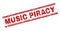 Grunge Textured MUSIC PIRACY Stamp Seal