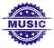 Grunge Textured MUSIC Stamp Seal
