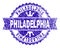 Grunge Textured PHILADELPHIA Stamp Seal with Ribbon