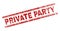 Grunge Textured PRIVATE PARTY Stamp Seal