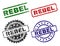 Grunge Textured REBEL Seal Stamps