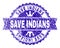 Grunge Textured SAVE INDIANS Stamp Seal with Ribbon