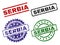Grunge Textured SERBIA Stamp Seals