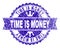 Grunge Textured TIME IS MONEY Stamp Seal with Ribbon