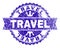 Grunge Textured TRAVEL Stamp Seal with Ribbon
