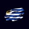 Grunge textured Uruguayan flag