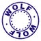 Grunge Textured WOLF Round Stamp Seal