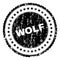 Grunge Textured WOLF Stamp Seal