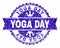 Grunge Textured YOGA DAY Stamp Seal with Ribbon