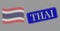 Grunge Thai Stamp and Dot Halftone Waving Thailand Flag Image