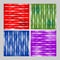 Grunge tile set in different colors - red, green, blue, purple. White brush strokes on stained background. Modern seamless vector