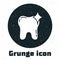 Grunge Tooth whitening concept icon isolated on white background. Tooth symbol for dentistry clinic or dentist medical