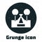 Grunge Tourist tent icon isolated on white background. Camping symbol. Monochrome vintage drawing. Vector