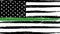 Grunge USA flag with a thin green line