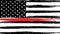 Grunge USA flag with a thin red line