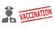 Grunge Vaccination Seal and Halftone Dotted Police Person