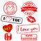 Grunge Valentine stamps.