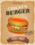 Grunge And Vintage Chicken Burger Poster