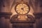 Grunge vintage clock on antique building